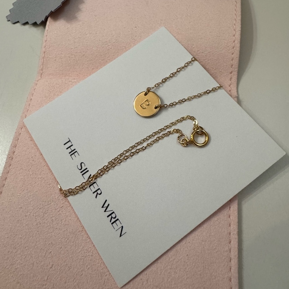 “B” Gold Initial Pendant Necklace